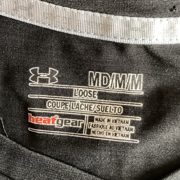 Under Armour Heat Gear Men's Black V -Neck T-Shirt Top Size M - Picture 6 of 7